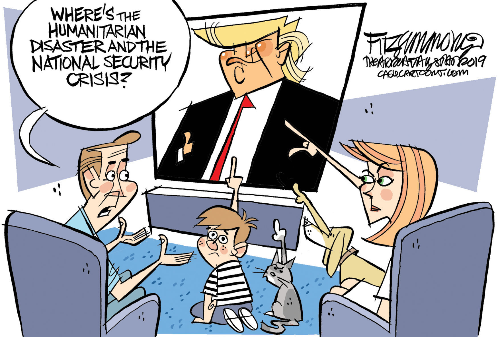 Daily Fitz Cartoon: Border Speech